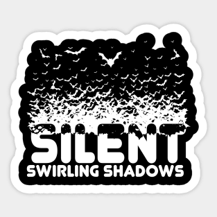 bats swarm Gift Halloween Cool Bats Silent Shadows Sticker